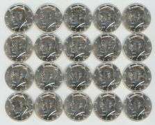 Gem BU Roll of 20 Silver 1964 Kennedy Half Dollars