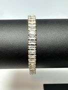 Sparkling 14.5 Ctw Lab Simulated Diamond 14 Kt Yellow Gold Plated Tennis Bracelet