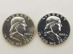 1962 & 1963 Proof Franklin Half Dollars