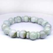 Elegant yet understated 173.55ct sage gray Burmese Jade bracelete