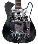 Tesla Band Autographed Custom Graphics Guitar ACOA