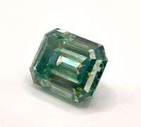 Gorgeous Amazing Large Eye-Clean 8 Ct Emerald Green Fire Moissanite Solitaire.