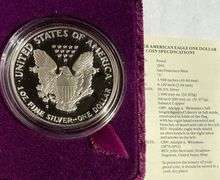 1991 S Silver Eagle With box an paper.