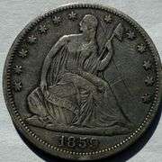 1859 Seated Half