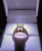 Sparkling 2.75 Ct Ambeer Ice Princess Cut Lab Simulated Diamond Ring