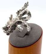 18kt White gold 2.25ctw black and white diamond dragon ring