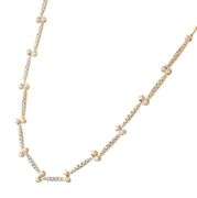 New 1.53ctw Diamond Zig Zag Bar Station Necklace in 14K