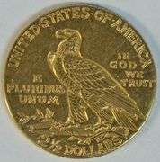 Scarcer 1909 US $2.50 Indian Gold Piece that's cleaned
