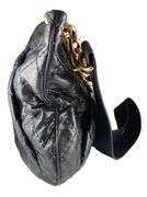 Chanel Dark Blue Crumpled Grained Calfskin Coco Pleats Hobo Bag