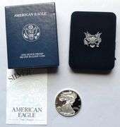 2003 W Proof Silver Eagle With Box & Paper