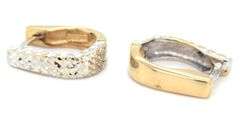 14kt two tone reversible oval hoop