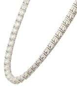 New 43.16ctw Round Diamond Tennis Necklace in 14K