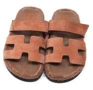 Hermes Chypre shearling quartz sliders