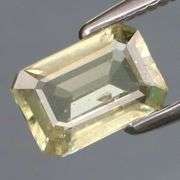 Untreated! Emerald cut! .95ct wheat blonde Sapphire!