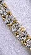 18 Kt Yellow Gold Plate Huge 65 Cttw Sparkling Whiter Near Flawless Fire Moissanite Tennis Necklace