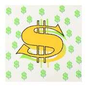 Dollar Sign (White) by Steve Kaufman (1960-2010)