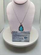 Magnificent 10.8ctw turquise with ruby and diamond pendent set in Silver – CGA Certified