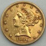 1906-S U.S. $5 Liberty Head Gold Half Eagle