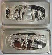 Christmas of '72 1000 grains & Christmas of '74 500 grains Solid Sterling Silver Ingots