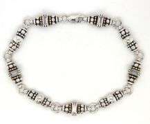 Lagos Caviar 2-tone white topaz bracelet