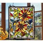 Sunflower & Birds Stained Glass Tiffany Style Suncatcher