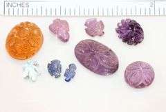 Carved Natural Gemstone - Lot of 11