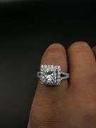 18K White Gold Princess Cut 3.21 Carat Diamond Ring