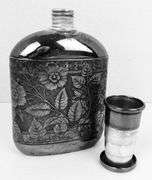 Antique Meriden Britannia Flask with Cup