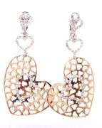 18kt Yellow gold 0.50ctw multi heart drop diamond earrings