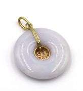 Set of 14kt yellow gold Jade stud earrings and pendant