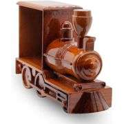 Collectors Wooden Locomotive Desk Clock