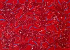 Spectacular Large Size Original Painting by Mexican Contemporary Master ROMGO