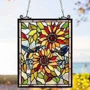 Sunflower & Birds Stained Glass Tiffany Style Suncatcher