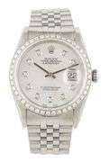 Rolex Datejust 16234, 36mm, Aftermarket Diamond MOP Dial and Bezel, Stainless Steel Watch