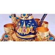 Vintage Turkish Coffee Pot and Tea Set with Tray