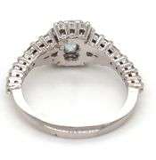 Platinum aquamarine and diamond cocktail ring