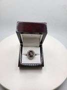 Natural star ruby 15ctw with sapphire accent set in silver ring
