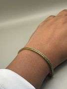 14K Yellow Gold Princess Cut Emerald Tennis Bracelet