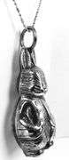 Vintage Large Sterling Peter Rabbit Necklace by D. Pell