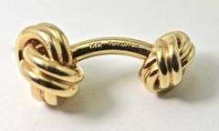 Elegant Tiffany 14K Yellow Gold Knot Cufflinks
