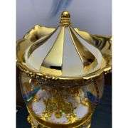 Gold & Ivory Carousel Music Box Snow Globe
