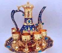 Vintage Turkish Coffee Pot and Tea Set with Tray
