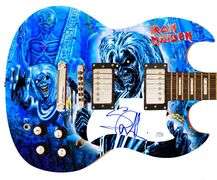 Iron Maiden Steve Harris Autographed Custom Graphics Photo Guitar ACOA