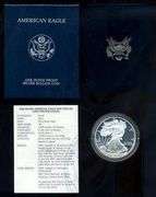 3 Different Proof Silver Eagles in Box w/CoA: 2003, 2004, 2008