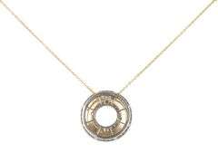 New 0.62ctw Diamond Double Circle Frame Pendant Necklace in 14K