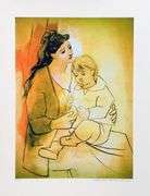 Pablo Picasso, Mother and Child, Hand Signed by the Estate