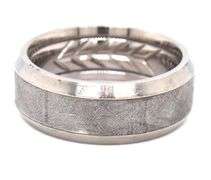 David Yurman beveled Grey titamium with meteorite band