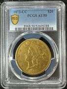 investment! Ultra Rare Near Mint 1873-CC Ty 2 $20 Liberty Gold Piece. PCGS AU50