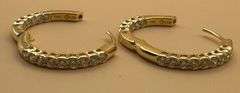 14K Yellow Gold Round Brilliant Cut Lab Diamond Hoop Earrings of 1.0ct