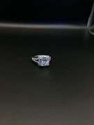 18K White Gold Princess Cut 3.21 Carat Diamond Ring